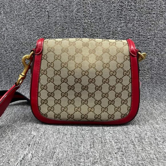 100% Authentic Gucci Lady Web Leather Shoulder Bag - Picture 2 of 15